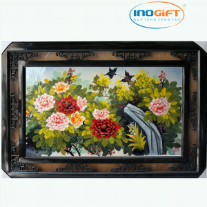 Tranh gốm sứ hoa mẫu đơn