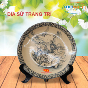 Mẫu đĩa sứ in logo làm quà mừng kỷ niệm thành lập công ty tại INOGIFT 