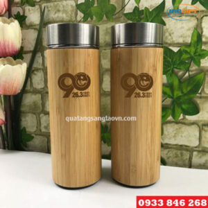 Bình giữ nhiệt vỏ tre quà tặng 90 năm thành lập Đoàn thanh niên cộng sản Hồ Chí Minh