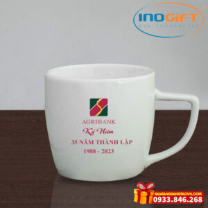 Cốc sứ quà tặng in logo kỷ niệm 35 năm thành lập Agribank