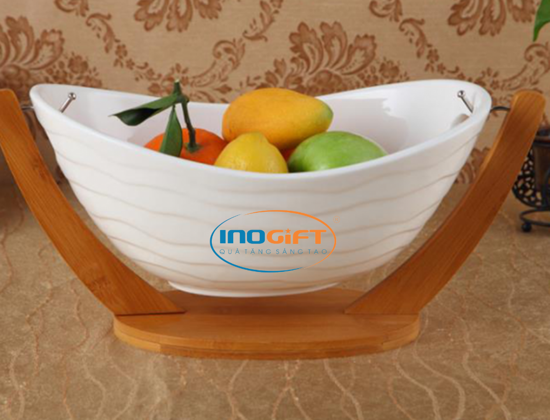quà tặng 8-3 cho doanh nghiệp Khay sứ đựng trái cây