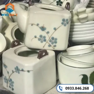 Sản xuất ấm chén men kem tại Bát Tràng