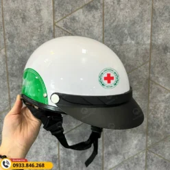 Mũ bảo hiểm màu trắng quà tặng đại hội chữ thập đỏ