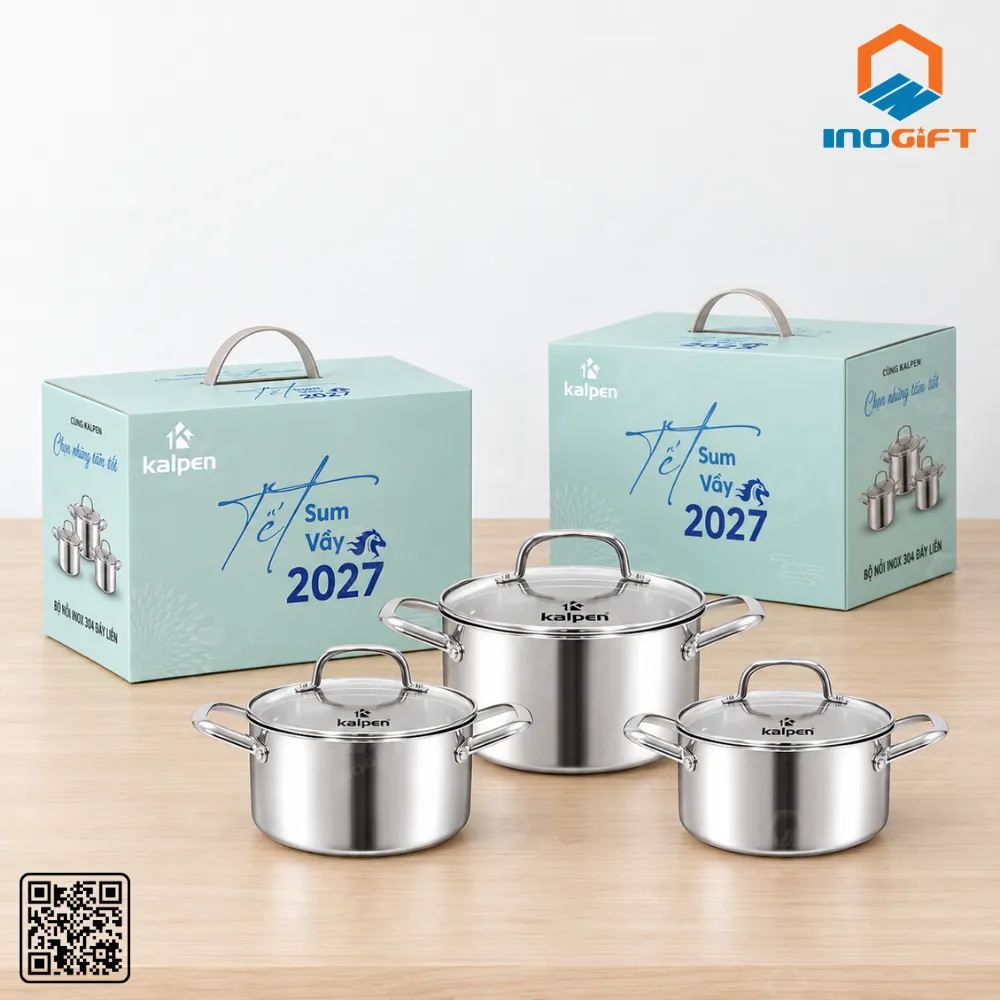 Bộ nồi inox Kalpen quà Tết Sum Vầy 2027