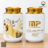 Hũ đựng trà Minh Nhật Phát in logo và lời chúc năm mới 2027