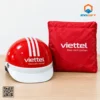 Set mũ bảo hiểm và áo mưa Viettel màu đỏ trắng
